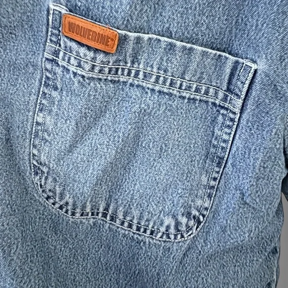 Wolverine Denim Blue Men's Jacket Flannel Lined Padded Warm - Picture 3 of 7